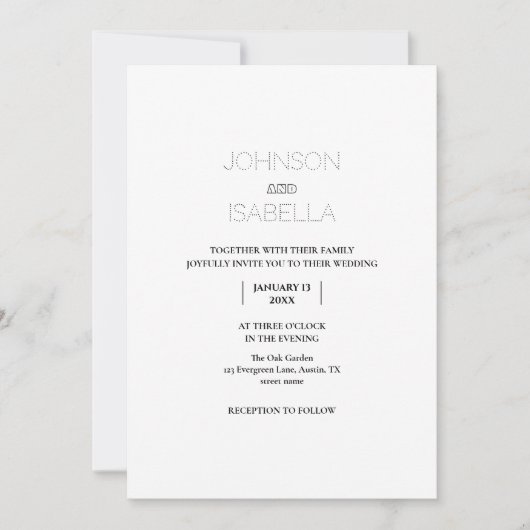 Minimale Einladungskarte Einladung (Vorderseite)