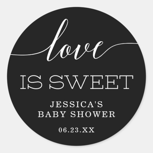 Minimale Elegance Liebe ist Sweet Fevor Classic Ro Runder Aufkleber (Vorderseite)