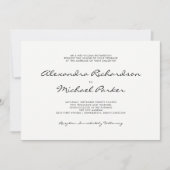 Minimale Elegance | Schwarz-Weiß-Hochzeitssemble-F Einladung (Vorderseite)