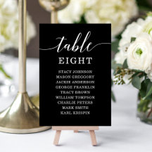 Minimale Elegance-Tischnummern Sitzkarte