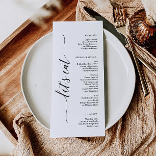 Minimale Elegance Wedding Brautparty Menu Menükarte