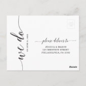 Minimale Elegance Wedding RSVP Postcard Postkarte (Rückseite)