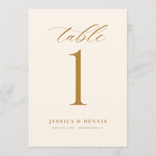 Minimale Elegant Calligraphy Script-Tischnummer (Vorderseite)