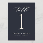 Minimale Elegant Calligraphy Script-Tischnummer (Rückseite)