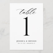 Minimale Elegant Calligraphy Script-Tischnummer (Rückseite)