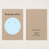 Minimale Elegant Kraft Light Blue Earring Card (Vorne & Hinten)