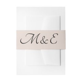Minimale Elegant Monogram Einladung Bauchband Einladungsbanderole