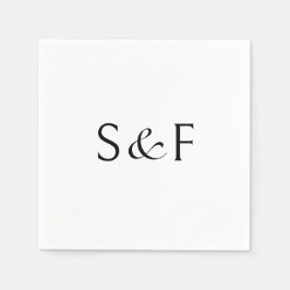 Minimale Elegant Monogram Script Hochzeit Serviette