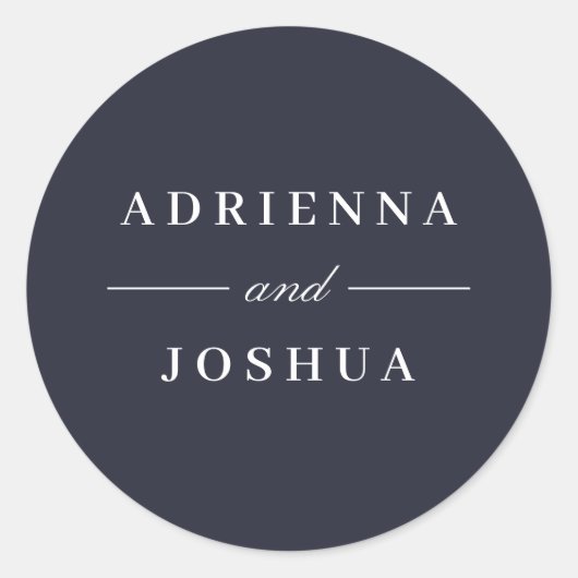 Minimale Elegant Monogram Wedding Runder Aufkleber (Vorderseite)
