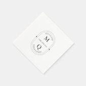 Minimale Elegant Monogram Wedding Serviette (Ecke)