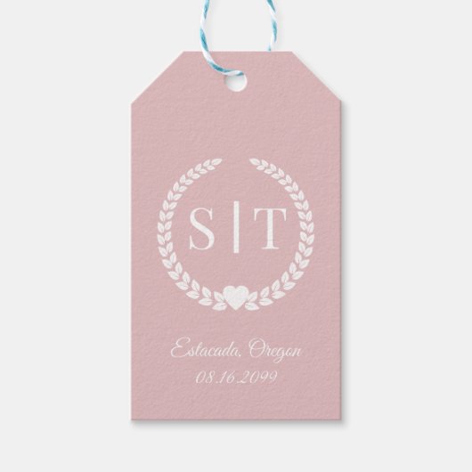 Minimale Elegant Typografy Monogram Initials Geschenkanhänger (Vorderseite)