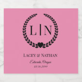 Minimale Elegant Typografy Monogram Initials Schaumweinetikett (Einzelnes Label)