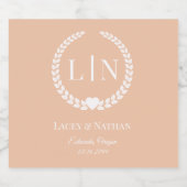 Minimale Elegant Typografy Monogram Initials Schaumweinetikett (Einzelnes Label)