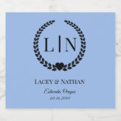 Minimale Elegant Typografy Monogram Initials Schaumweinetikett (Einzelnes Label)