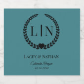 Minimale Elegant Typografy Monogram Initials Schaumweinetikett (Einzelnes Label)