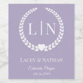 Minimale Elegant Typografy Monogram Initials Weinetikett (Einzelnes Label)