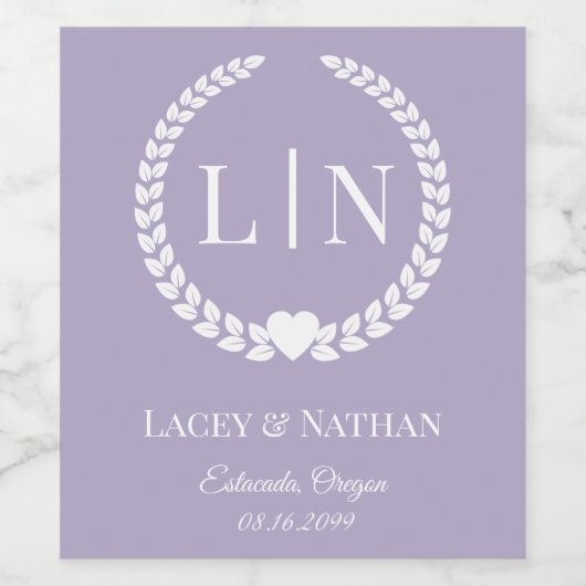 Minimale Elegant Typografy Monogram Initials Weinetikett (Einzelnes Label)