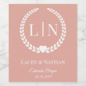 Minimale Elegant Typografy Monogram Initials Weinetikett (Einzelnes Label)