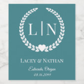 Minimale Elegant Typografy Monogram Initials Weinetikett (Einzelnes Label)