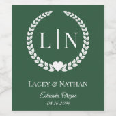 Minimale Elegant Typografy Monogram Initials Weinetikett (Einzelnes Label)