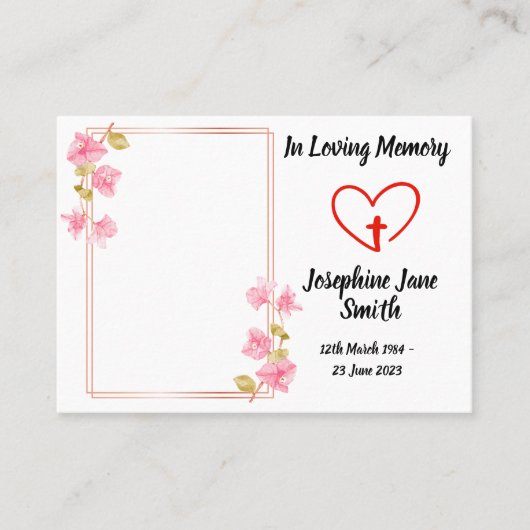 Minimale Elegante Beileid Blumenzwiebelkarte Gebet Visitenkarte (Vorderseite)