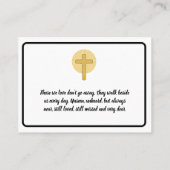 Minimale Elegante Beileid Blumenzwiebelkarte Gebet Visitenkarte (Rückseite)