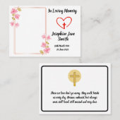 Minimale Elegante Beileid Blumenzwiebelkarte Gebet Visitenkarte (Vorne/Hinten)