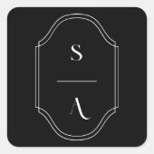 Minimale Elegante benutzerdefinierte Monogramm-Wap Quadratischer Aufkleber (Vorderseite)