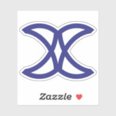 Minimale elegante blaue Letter X Monogramm Aufkleber (Blatt)