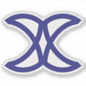 Minimale elegante blaue Letter X Monogramm Aufkleber (Vorderseite)