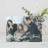 Minimale Elegante Custom Family Foto Weihnachten (Stehend Vorderseite)