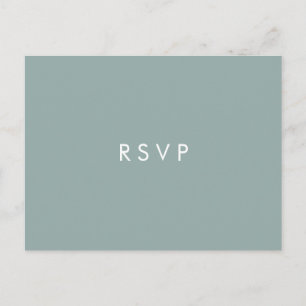 Minimale elegante Dusty Blue Hochzeit  RSVP Mahlze Einladungspostkarte