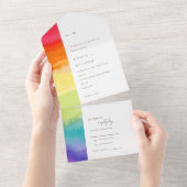 Minimale Elegante farbenfrohe Rainbow-Hochzeit All In One Einladung (Abreißen)