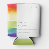 Minimale Elegante farbenfrohe Rainbow-Hochzeit Dosenkühler (Vorderseite)