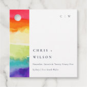 Minimale Elegante farbenfrohe Rainbow-Hochzeit Geschenkanhänger (Vorderseite)