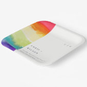 Minimale Elegante farbenfrohe Rainbow-Hochzeit Pappteller (Gewinkelt)