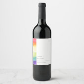 Minimale Elegante farbenfrohe Rainbow-Hochzeit Weinetikett (Vorderseite)