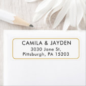 Minimale Elegante Gold Border Wedding Rücksendeadr (Insitu)