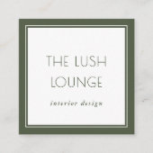 Minimale elegante Green Frame Border Business Card Quadratische Visitenkarte (Vorderseite)