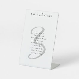 Minimale Elegante Hochzeit Tischnummer 3 Sockelschild