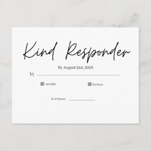 Minimale elegante Hochzeits-RSVP-Postkarte Postkarte
