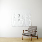 Minimale Elegante Hochzeitsbegrüßung Wandteppich (Beispiel (Horizontal))