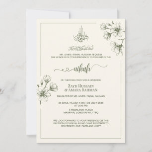 Minimale elegante Hochzeitseinladung   Sanftes Elf Einladung