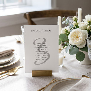 Minimale elegante Hochzeitstisch-Nummer 3 fett Einladung