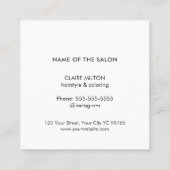 Minimale Elegante Imitat Silberschere Friseursalon Quadratische Visitenkarte (Rückseite)
