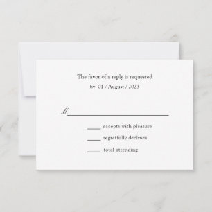 Minimale elegante islamische muslimische Hochzeit RSVP Karte