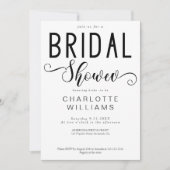 Minimale elegante Kalligrafie-Schrift Brautparty Einladung (Vorderseite)