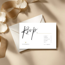 Minimale elegante Kalligrafie-Typo-Hochzeit  RSVP Karte