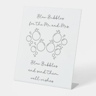 Minimale elegante luftige Bubble-Abschiedstafel Sockelschild