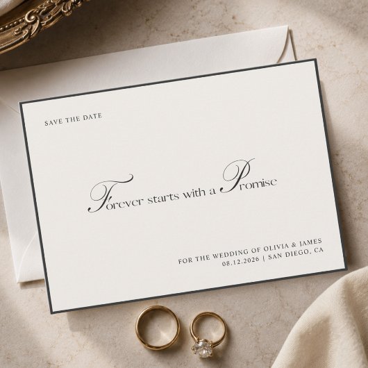Minimale elegante Luxus-Script-Hochzeit Save The Date